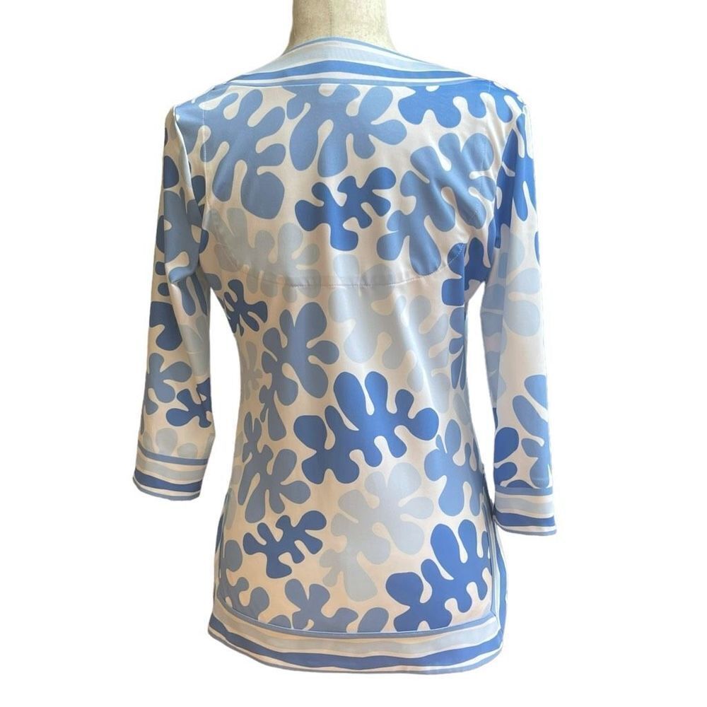 Gretchen Scott Designs Preppy Seaside Tunic shirt Blouse XXS Abstract Botanical - Picture 5 of 9
